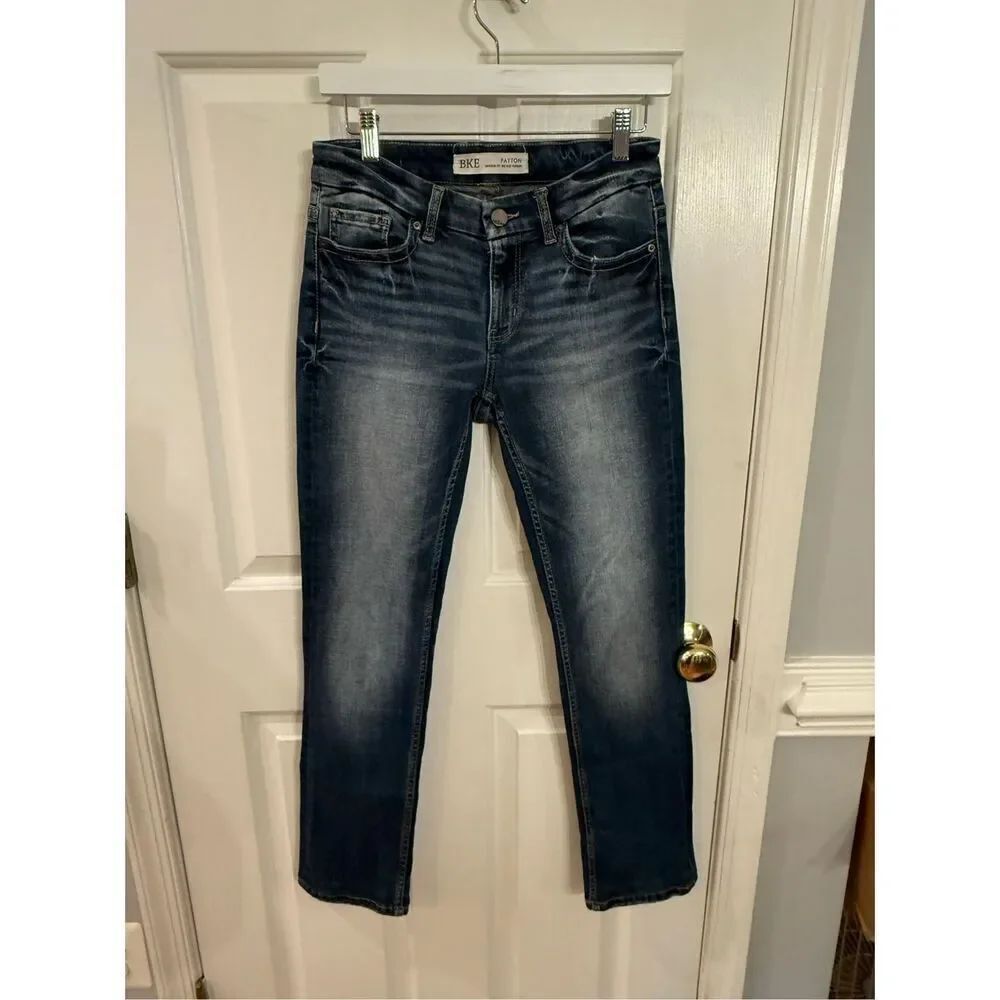 BKE Payton Whiskered Mid-Rise Straight Leg Jeans sz 26 EUC